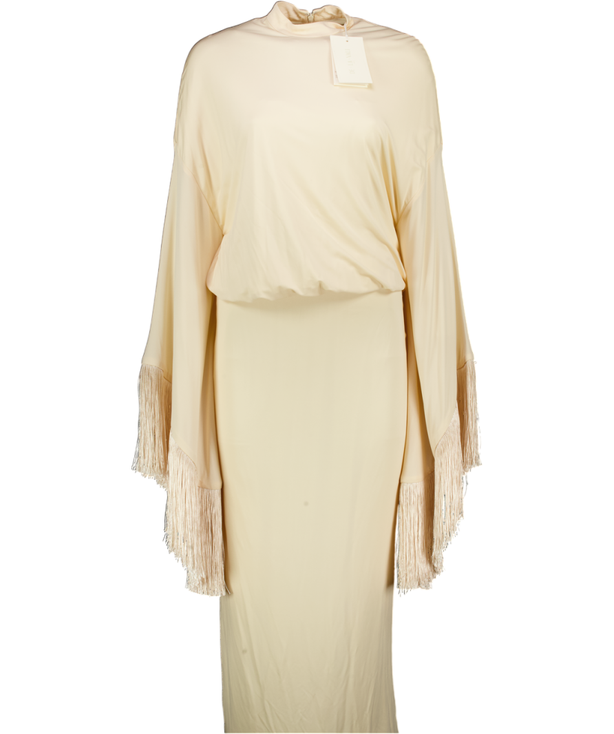 De La Vali Tramontana Long Dress In Cream Jersey UK 8