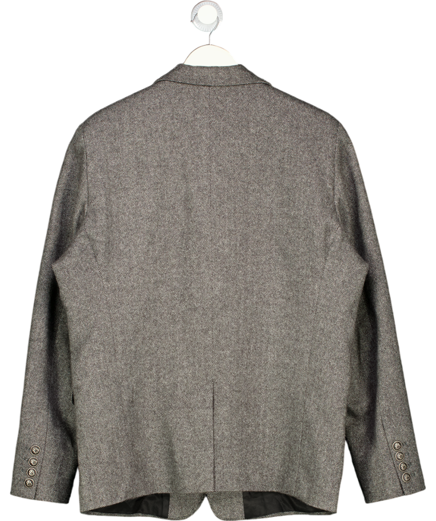HOLLAND COOPER Black The Single Breasted Blazer Mono Herringbone UK 46" CHEST
