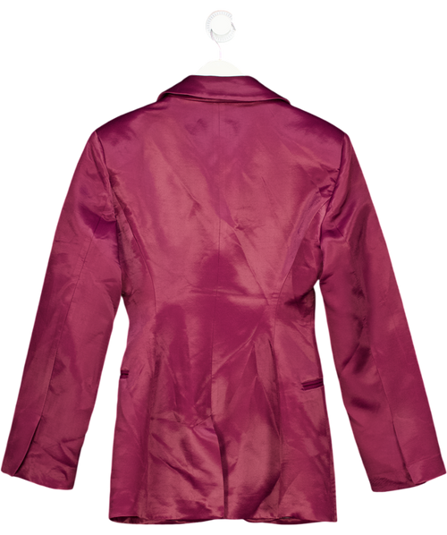 ASOS Design Cinch Satin Blazer In Plum Purple UK 8