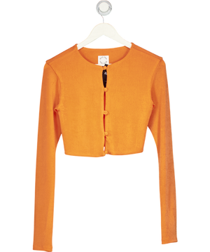 With Jéan Orange Cropped Cardigan Top UK XS