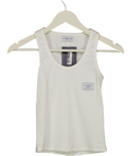Sencilla Salt White Ribbed Vest Top UK S