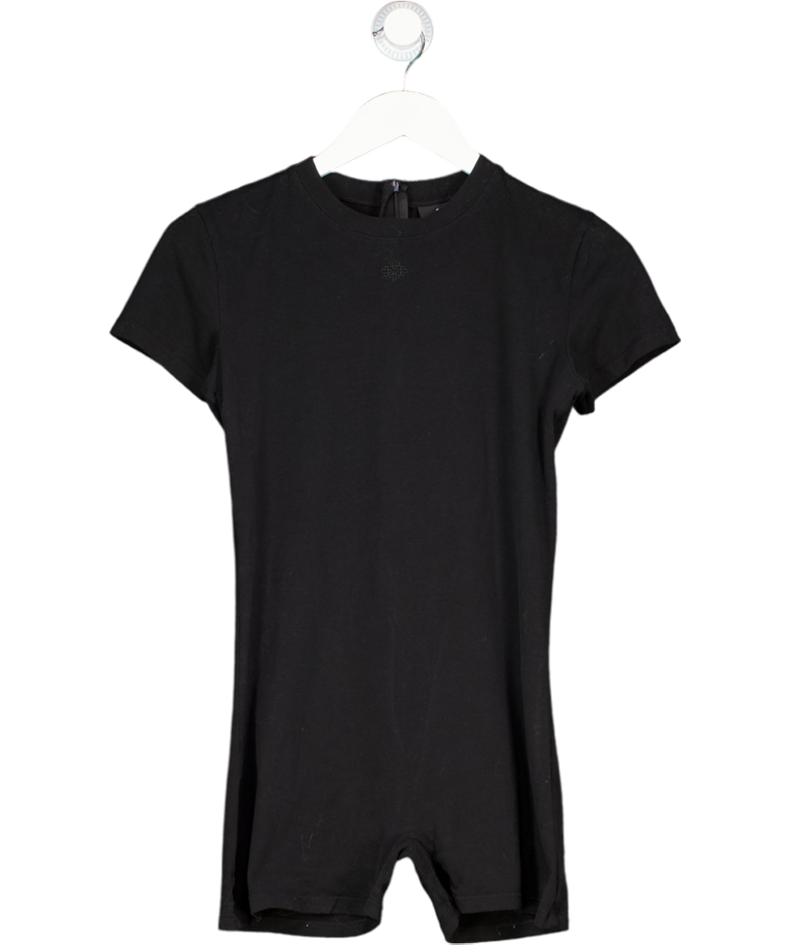 The Couture Club Black Soft Touch Short Sleeve Fitted Unitard UK 12