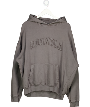 ADANOLA Grey Oversize Logo Hoodie UK M