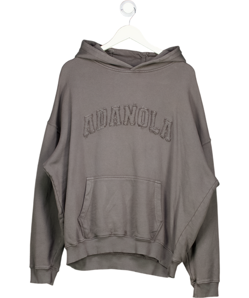 ADANOLA Grey Oversize Logo Hoodie UK M