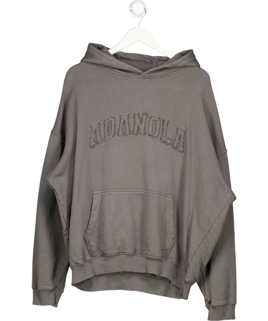 ADANOLA Grey Oversize Logo Hoodie UK M