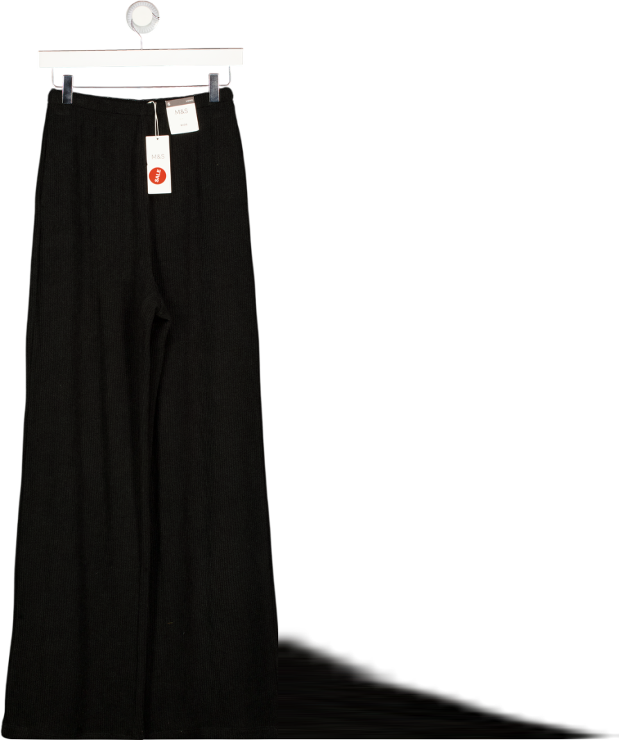 M&S Black Knitted Flared Trousers UK 6