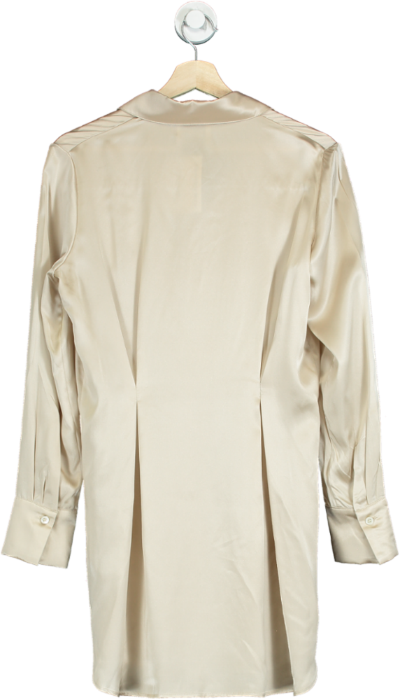Silked London Oyster Silk Shirt Dress UK 10