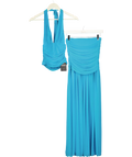 Musera Blue Halter Neck Maxi Dress UK XS — Front