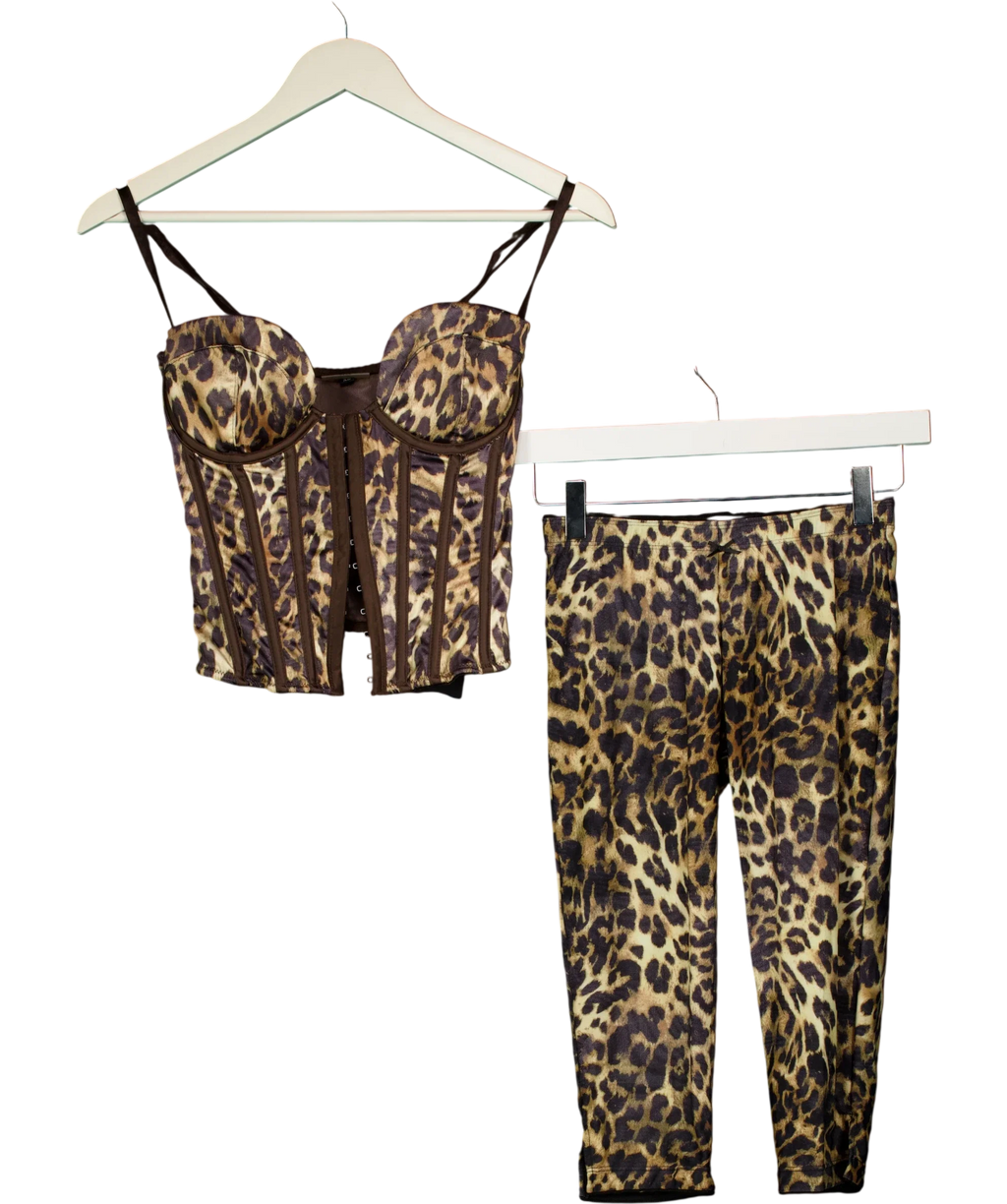 WMNS Brown Rawr 2.0 Capri's With Corset UK XS — Front