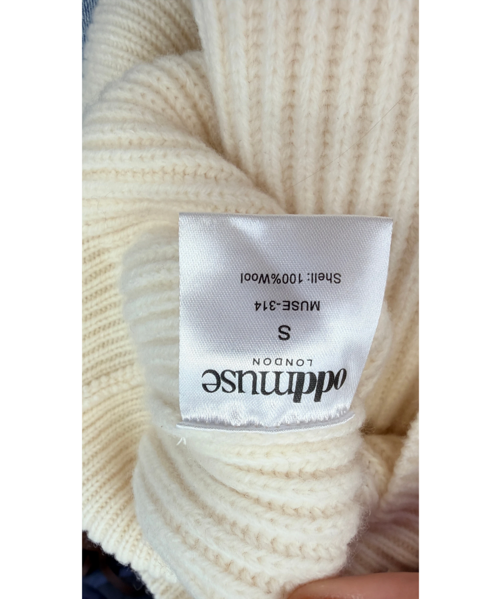 ODD MUSE Cream The Ultimate Muse Ribbed Jumper & Mini Skirt Set Cream, size UK S — label