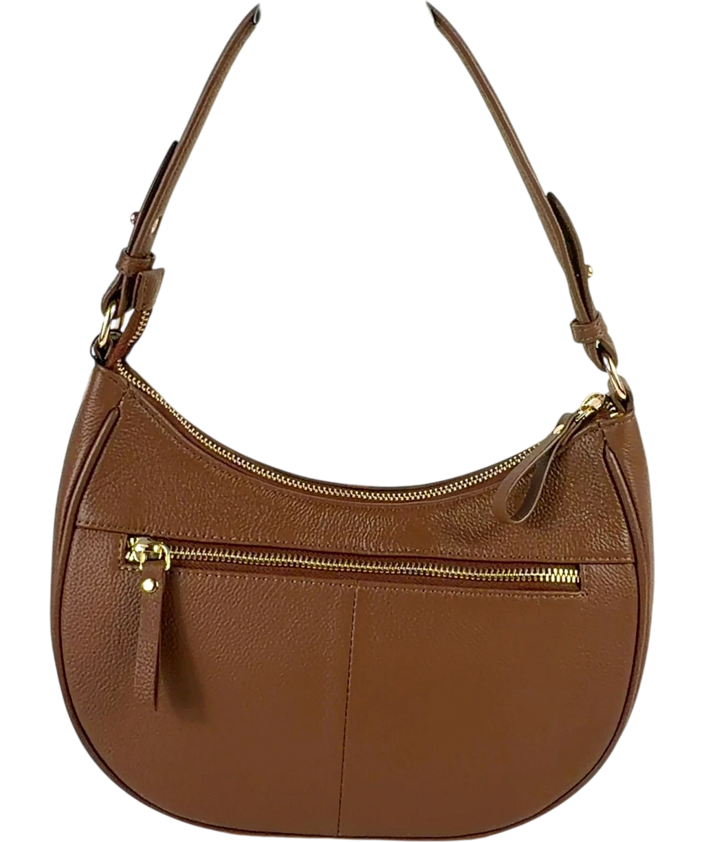 Apatchy London The Lucy Leather Bag Brown / Gold hardware — Back