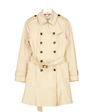 Double-Breasted Flared Hem Trench Coat Stone Beige, UK S