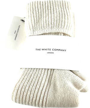 The White Company Cream 100% Cashmere  Ribbed Sock