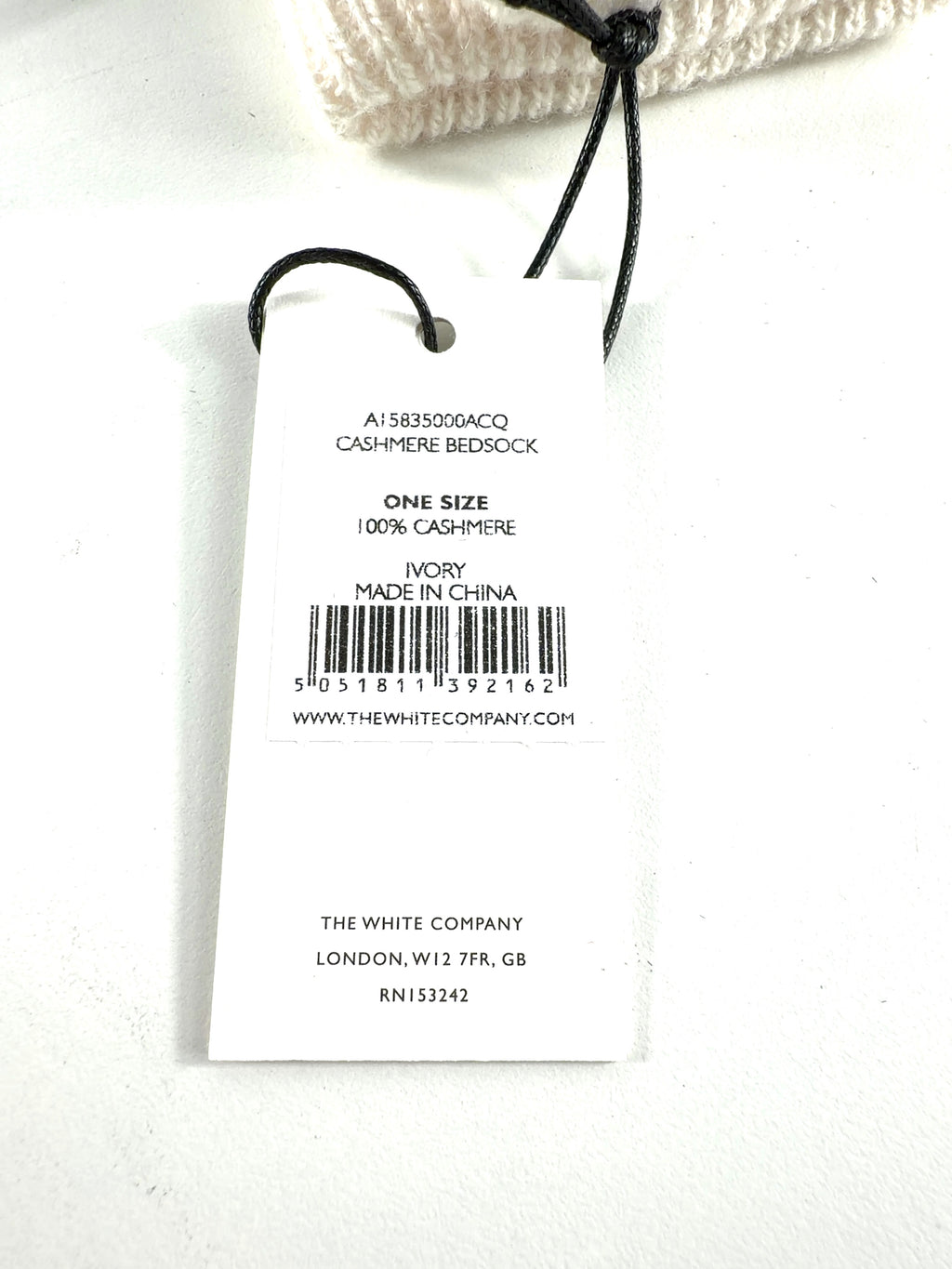 The White Company Cream Colour — care label