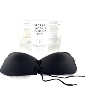John Lewis Black Lace-Up Adhesive Bra