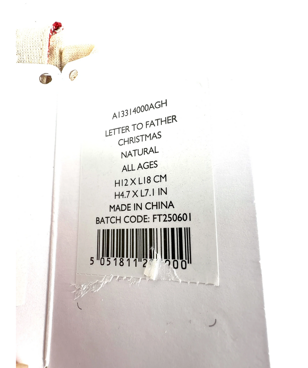 The White Company Beige Letter to Father Christmas — label