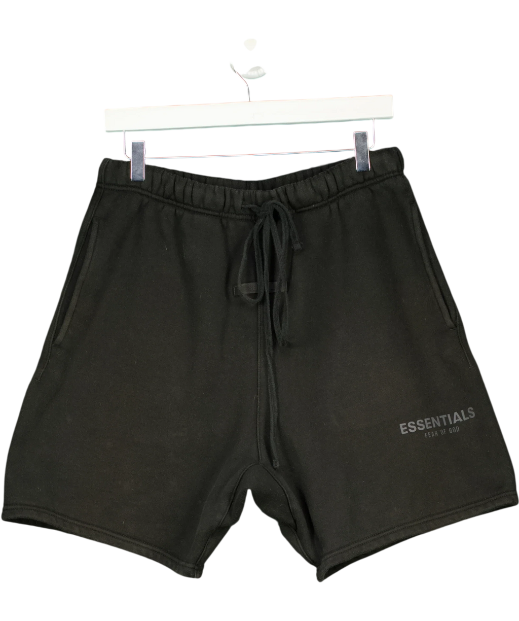 essentials Black Jogger Shorts UK M — Front