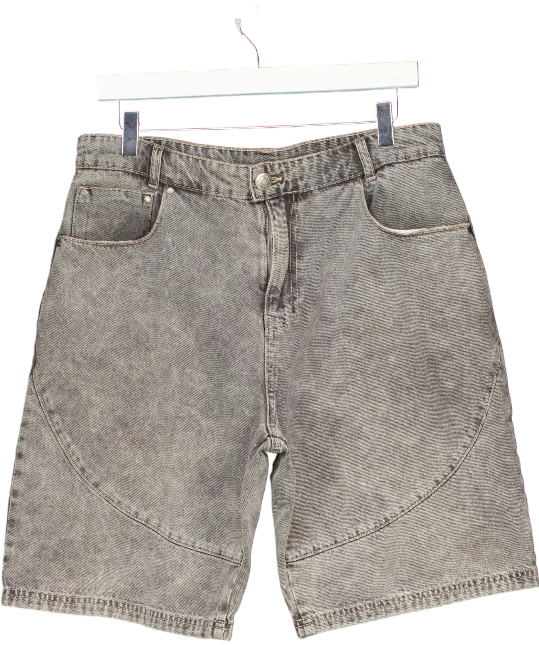 BrotherandKin Grey Denim Shorts UK M — Front