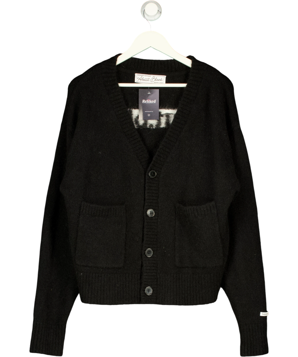 about:blank Black Mohair Knitted Crewneck UK M — Front