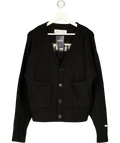 about:blank Black Mohair Knitted Crewneck UK M — Front