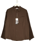 ZARA Brown Linen Regular Fit Shirt UK M — Front