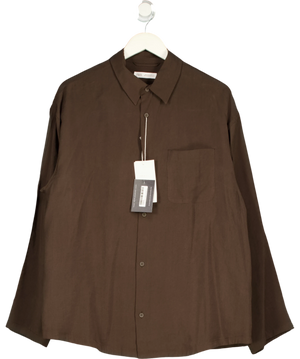 ZARA Brown Linen Regular Fit Shirt UK M