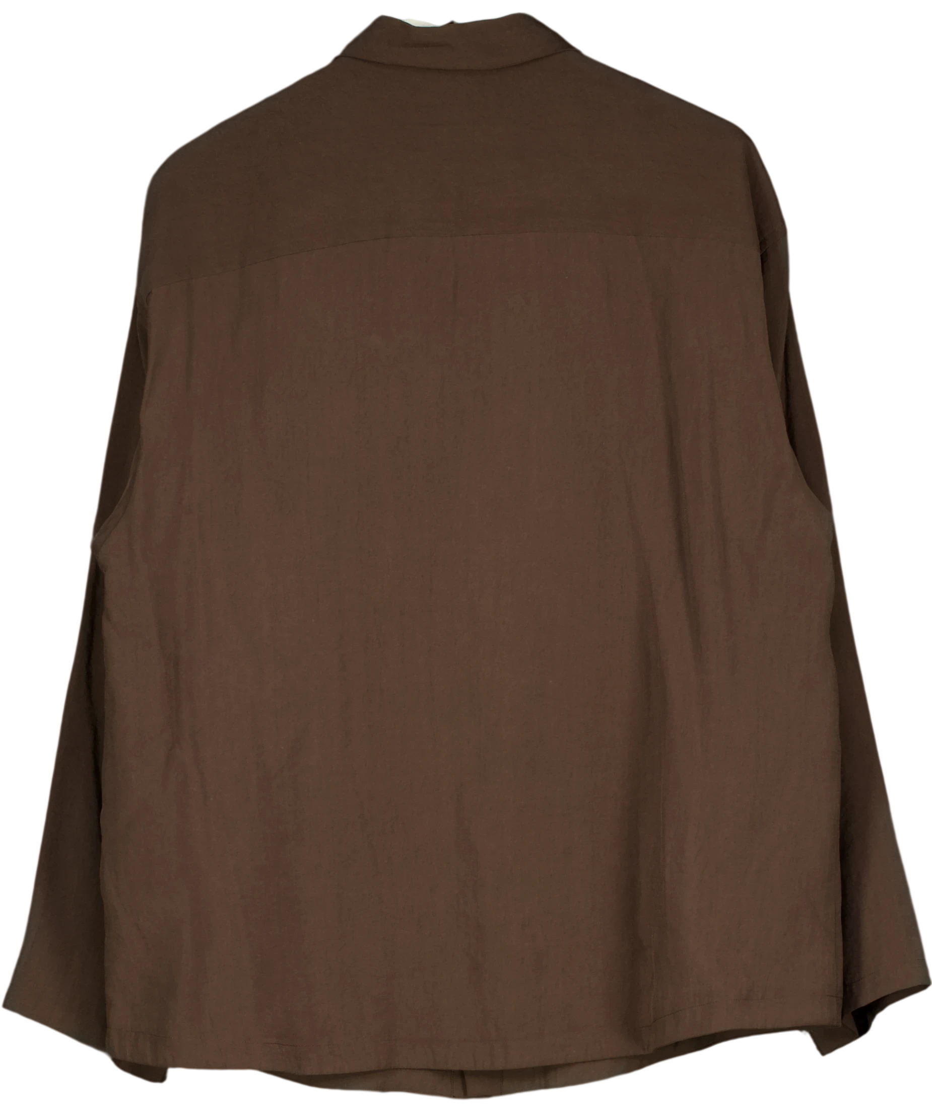 ZARA Brown Linen Regular Fit Shirt UK M — Back