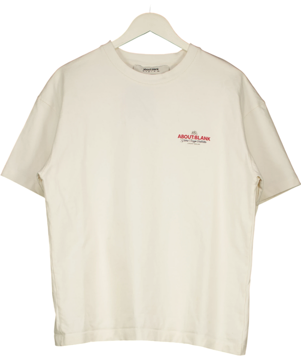 about:blank Cream Blazon T-shirt UK M — Front