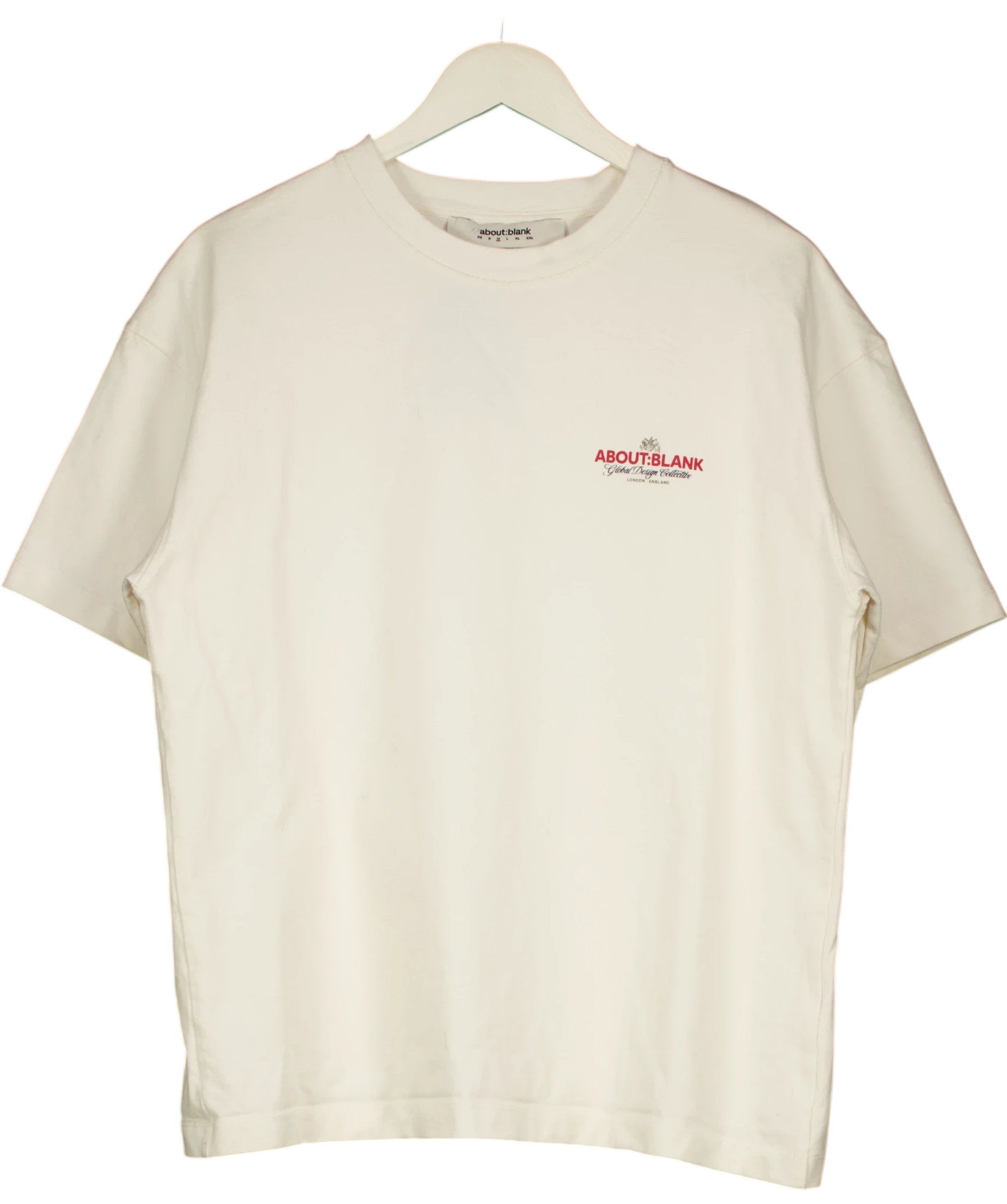 about:blank Cream Blazon T-shirt UK M — Front