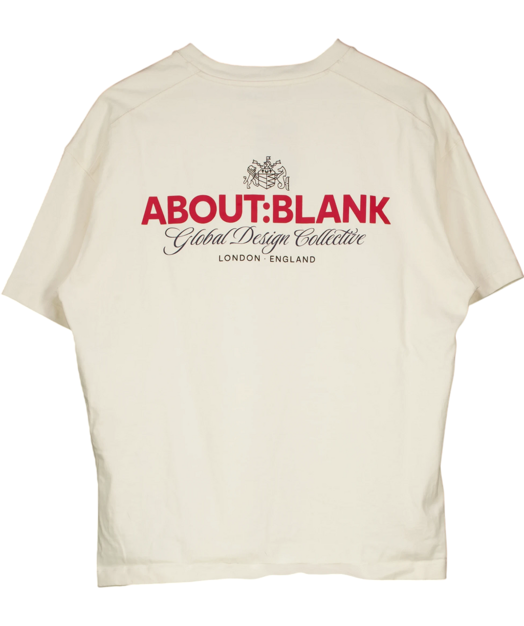 about:blank Cream Blazon T-shirt UK M — Back