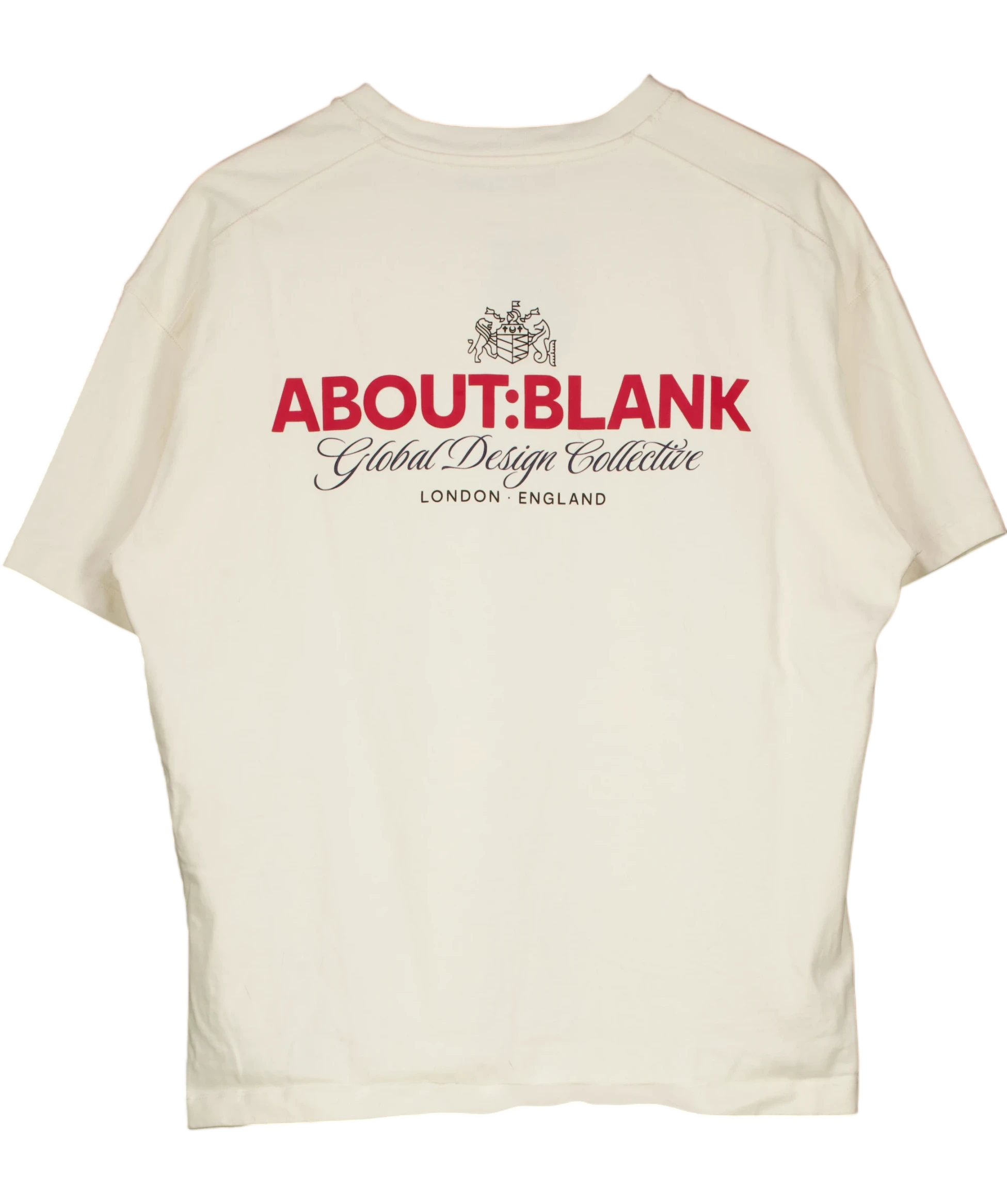about:blank Cream Blazon T-shirt UK M — Back