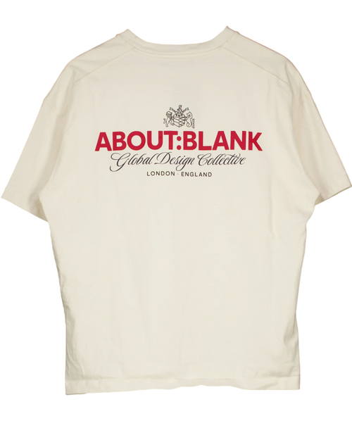about:blank Cream Blazon T-shirt UK M — Back