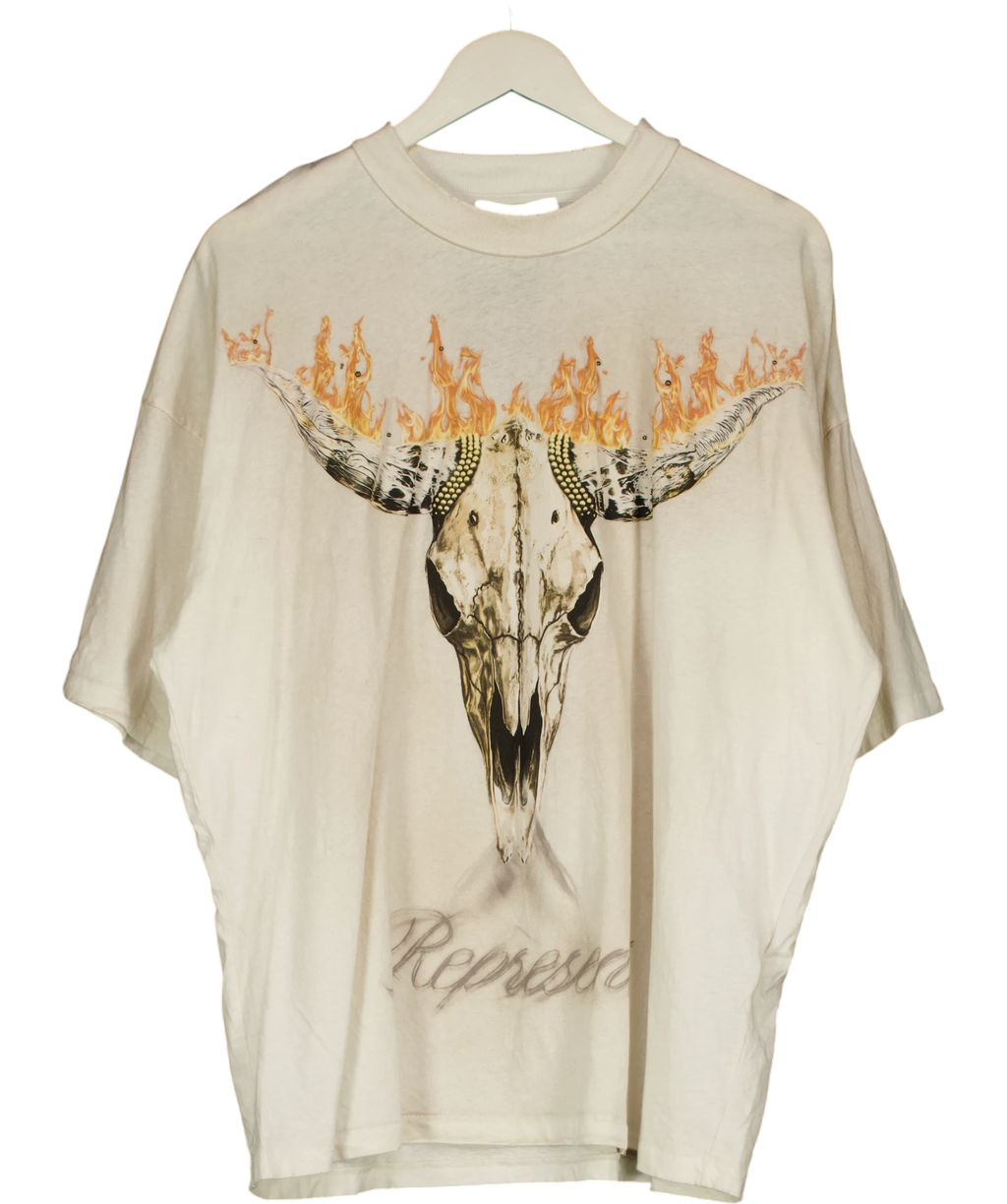 Represent Beige British Cowboys T-shirt UK M — Front