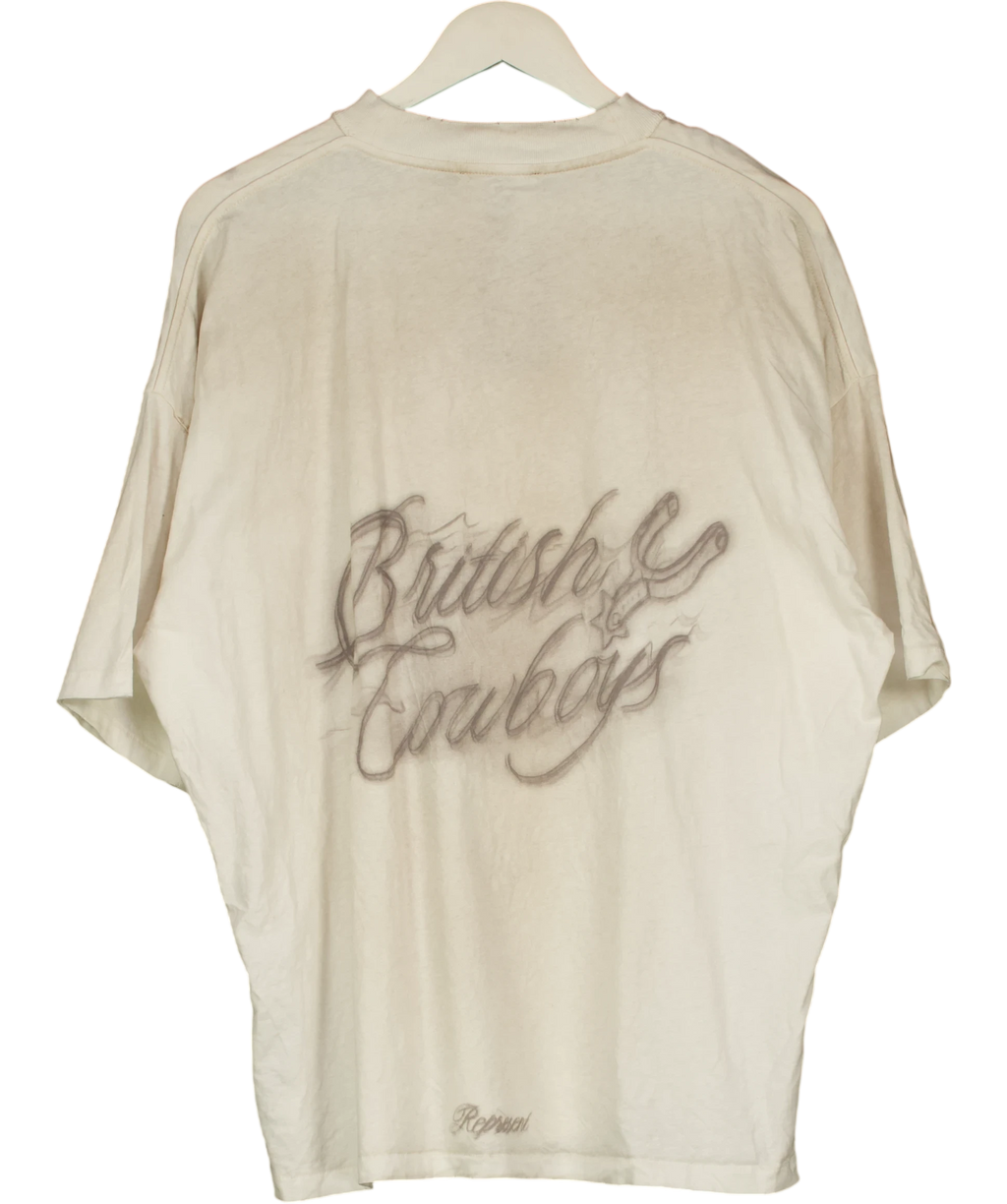 Represent Beige British Cowboys T-shirt UK M — Back