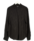 ZARA Black Linen/cotton Regular Fit Shirt UK M — Front