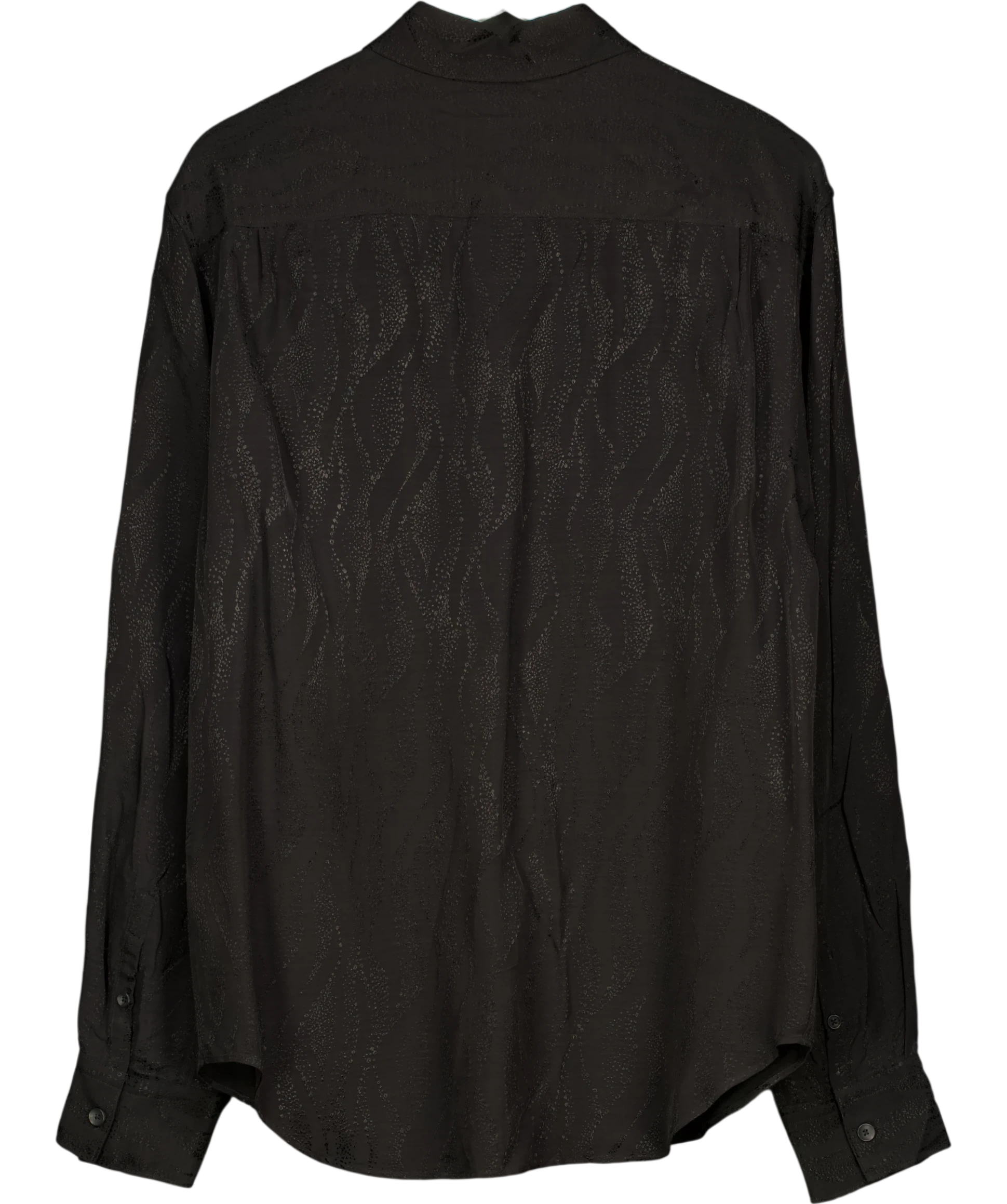 ZARA Black Linen/cotton Regular Fit Shirt UK M — Back
