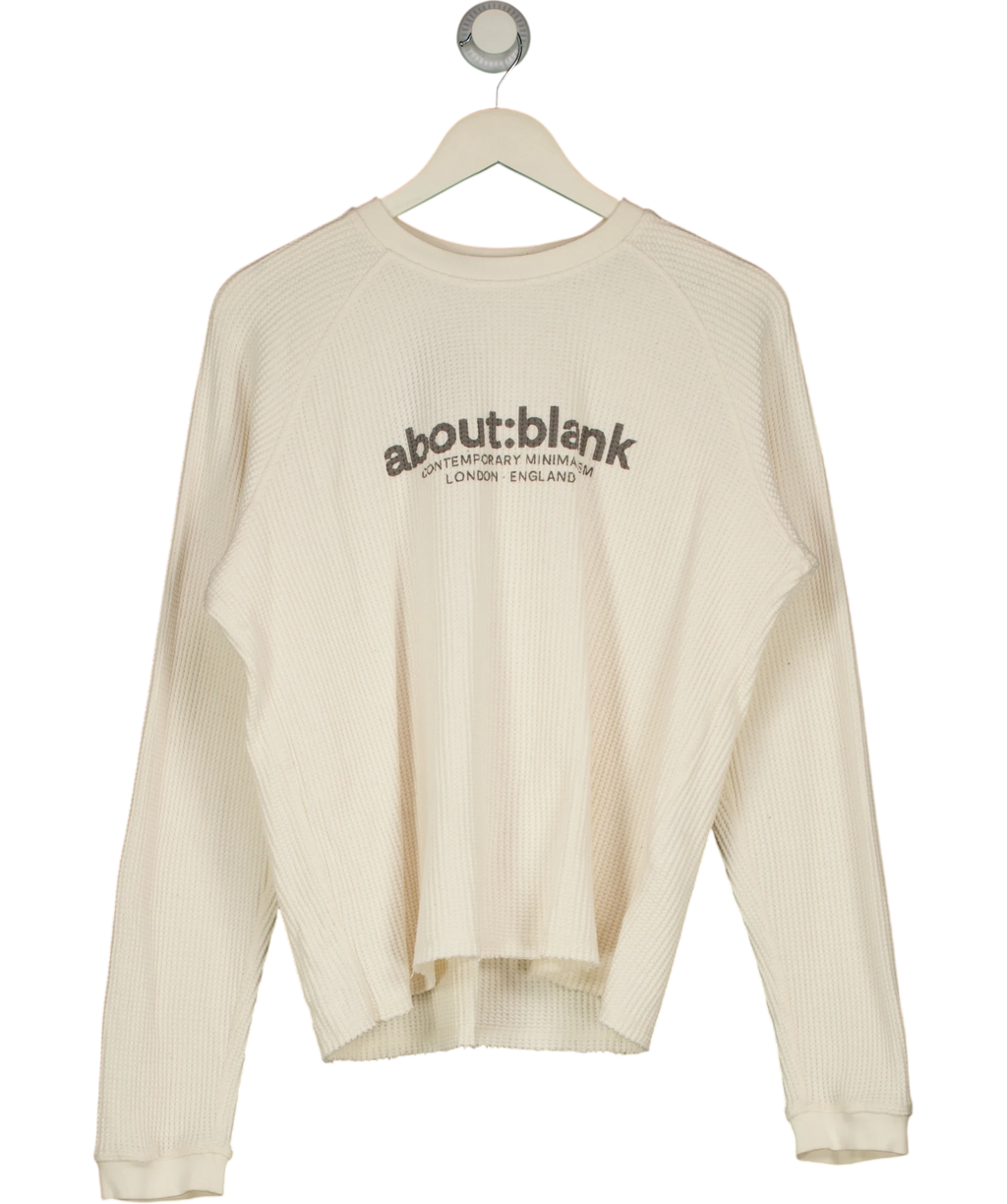 about:blank White Kniited Sweatshirt UK M — Front