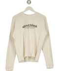 about:blank White Kniited Sweatshirt UK M — Front