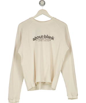about:blank White Kniited Sweatshirt UK M