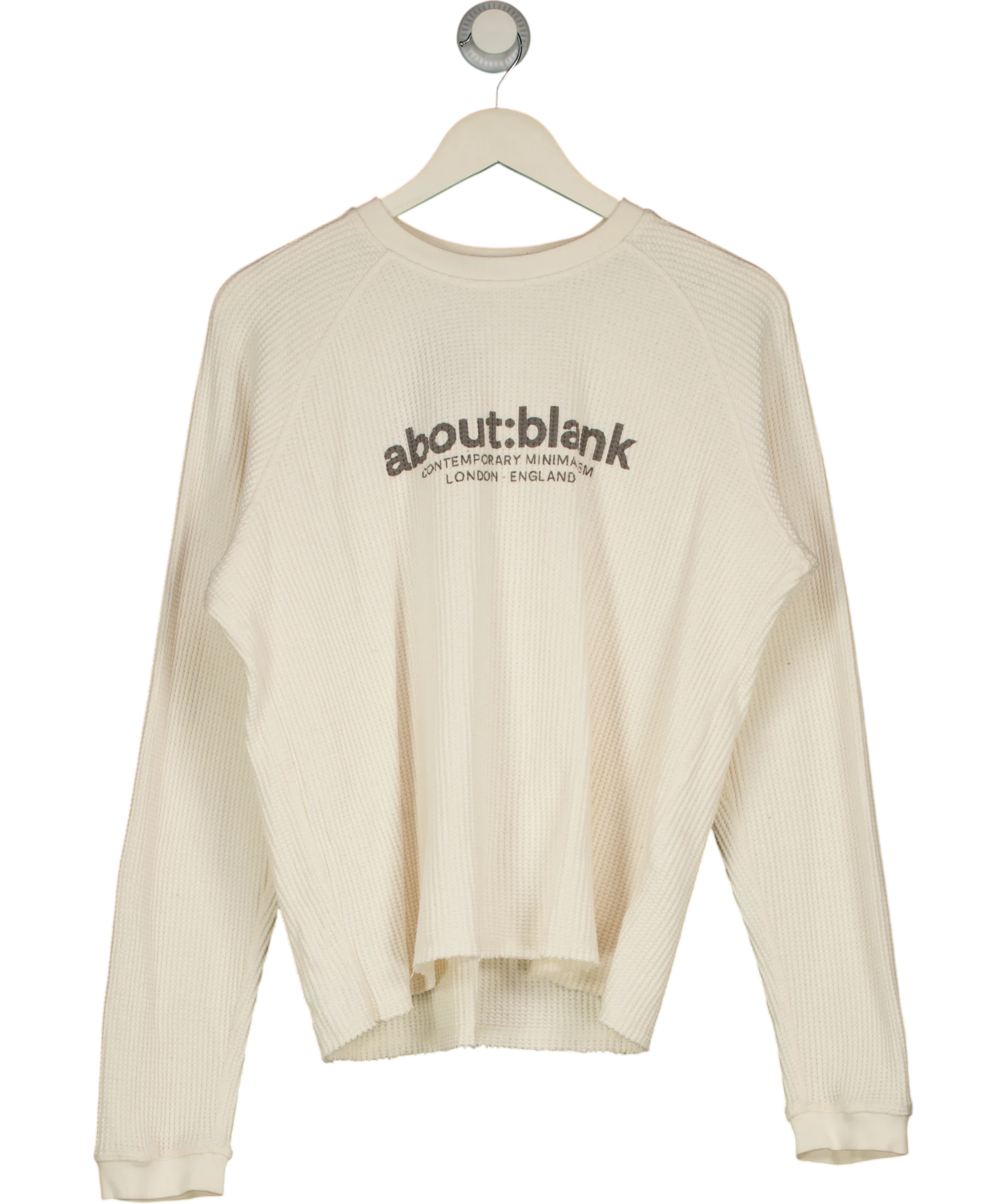about:blank White Kniited Sweatshirt UK M — Front