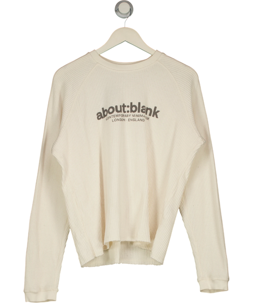 about:blank White Kniited Sweatshirt UK M — Front