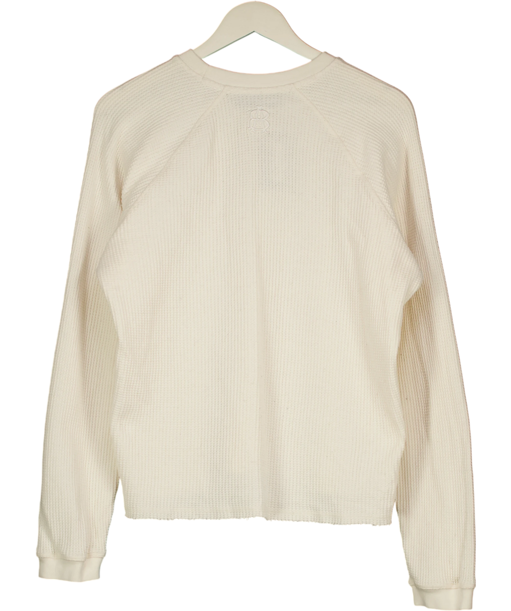 about:blank White Kniited Sweatshirt UK M — Back