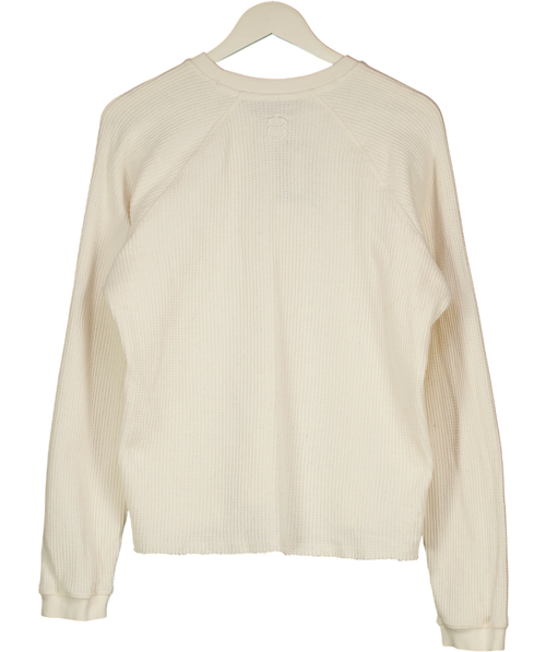 about:blank White Kniited Sweatshirt UK M — Back