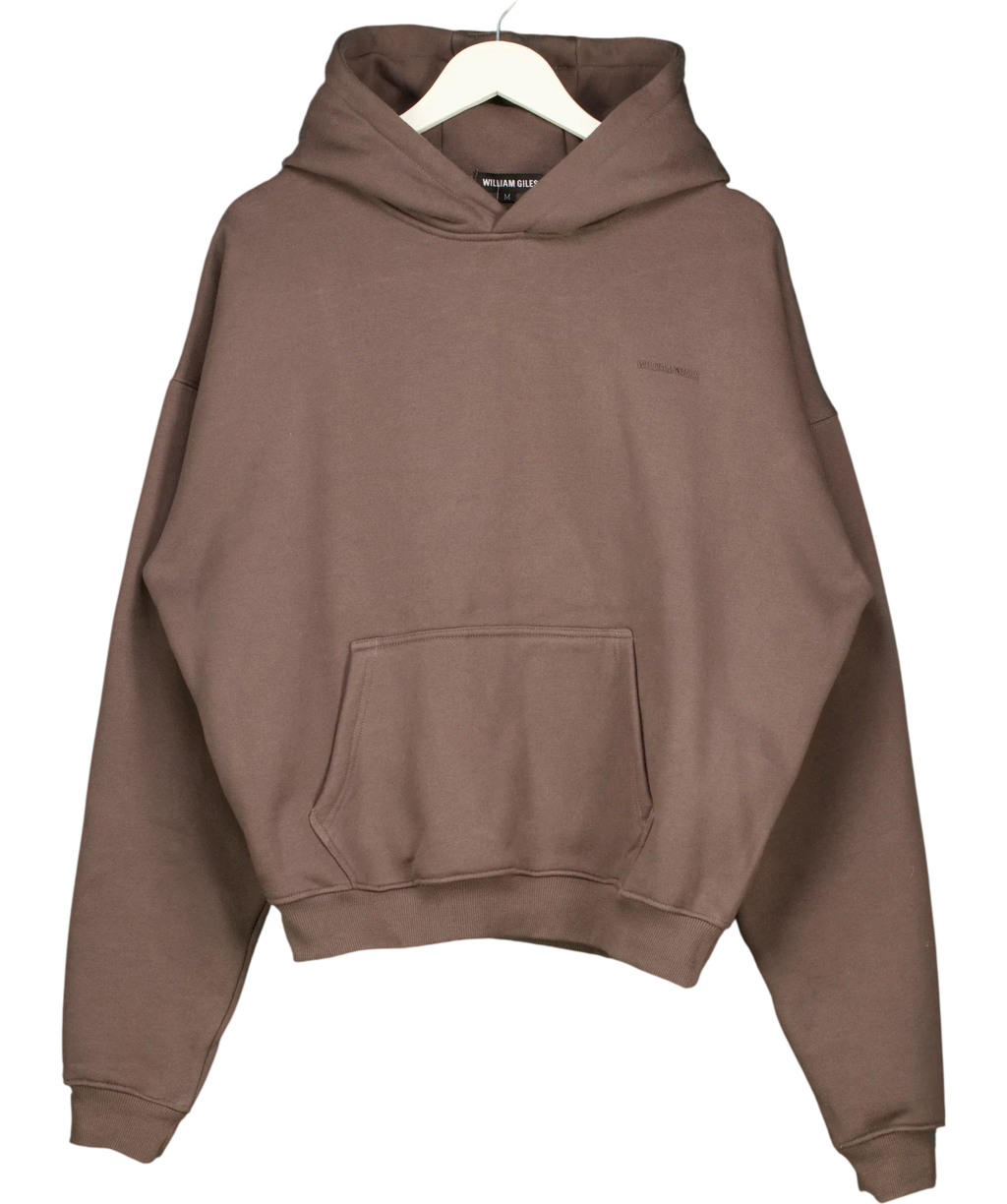 WILLIAM GILES Brown Signature Oversized Heavyweight Hoodie Cocoa brown, size UK M — front