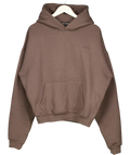 WILLIAM GILES Brown Signature Oversized Heavyweight Hoodie Cocoa brown, size UK M — front