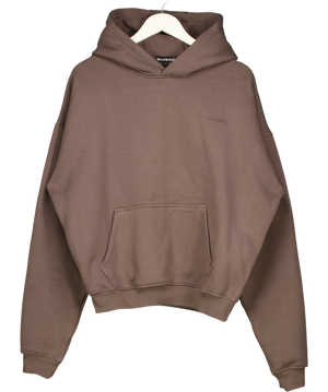 WILLIAM GILES Signature Oversized Heavyweight Hoodie Cocoa Brown UK M