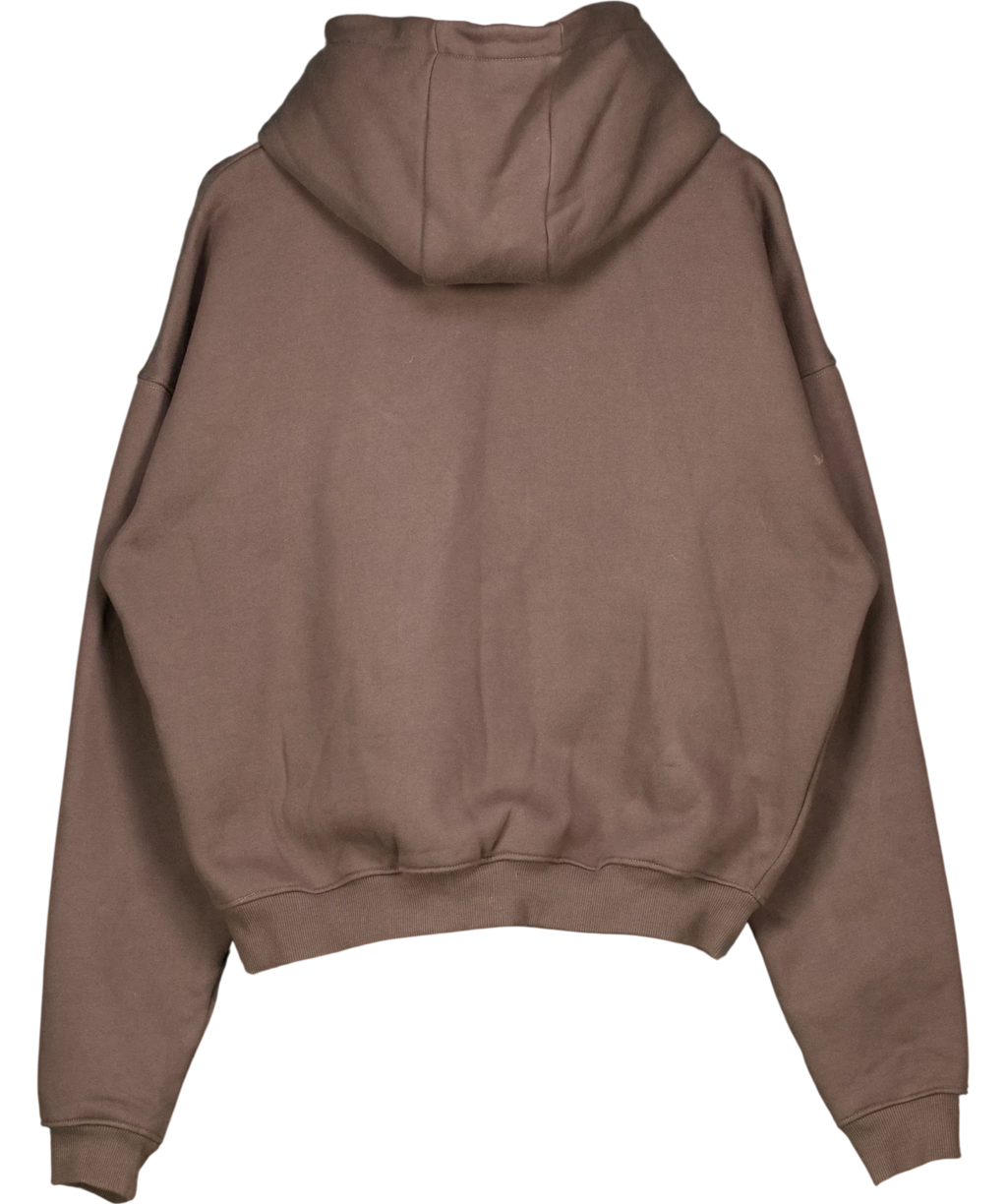 WILLIAM GILES Brown Signature Oversized Heavyweight Hoodie Cocoa brown, size UK M — back