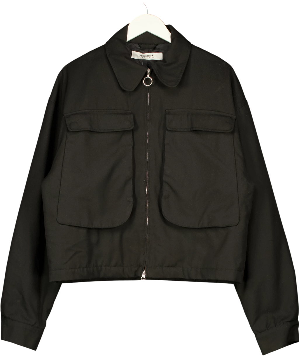 about:blank Black Long Sleeve Shirt UK M — Front