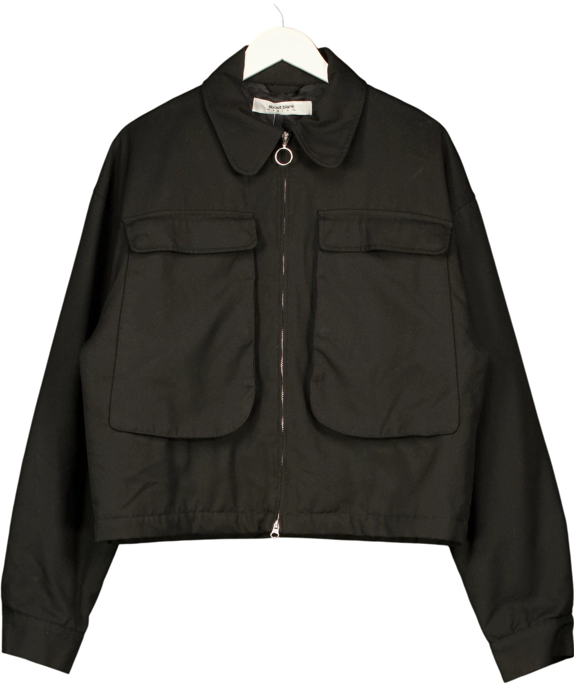 about:blank Black Long Sleeve Shirt UK M — Front