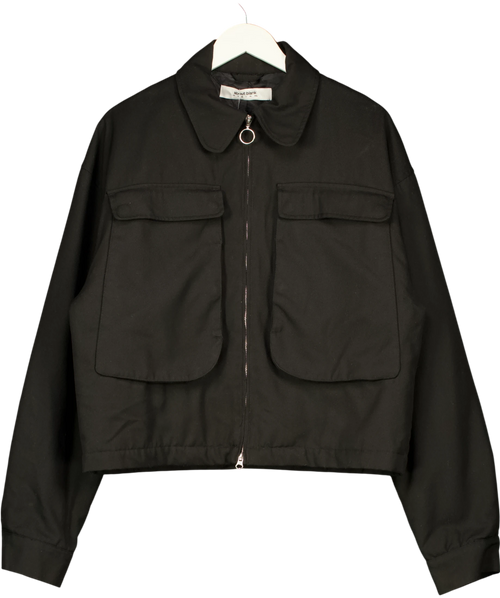 about:blank Black Long Sleeve Shirt UK M — Front